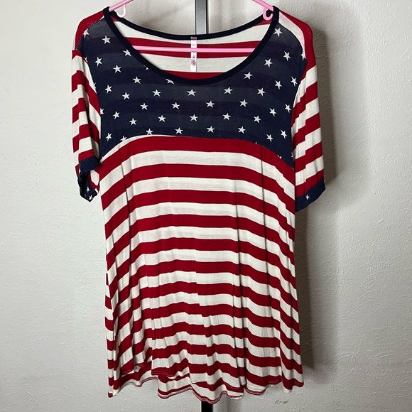 cool melon Tops - Cool Melon American Flag Short Sleeve Top Size XL